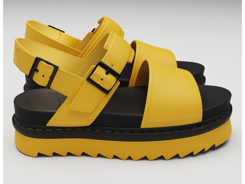 Sandals Dr Martens yellow 3D Model