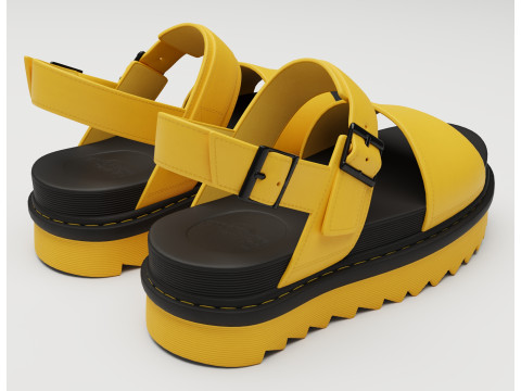 Sandals Dr Martens yellow 3D Model