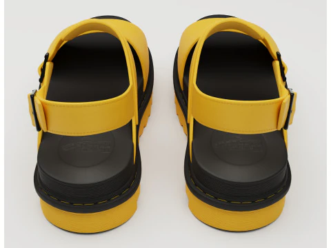 Sandals Dr Martens yellow 3D Model