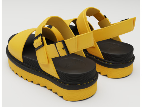 Sandals Dr Martens yellow 3D Model