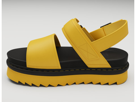 Sandals Dr Martens yellow 3D Model