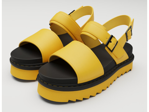 Sandals Dr Martens yellow 3D Model