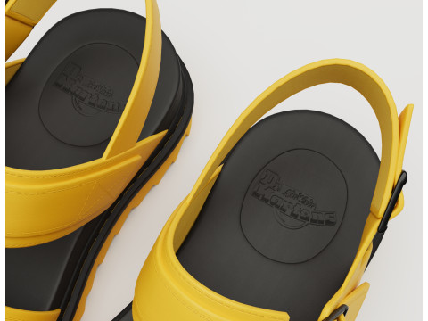 Sandals Dr Martens yellow 3D Model