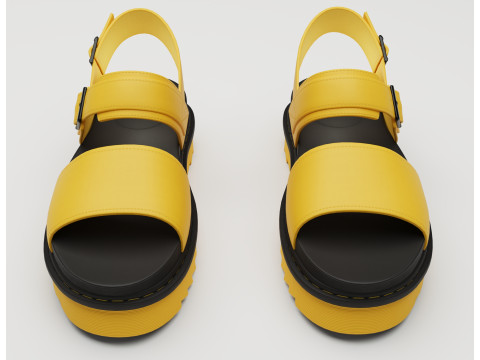 Sandals Dr Martens yellow 3D Model