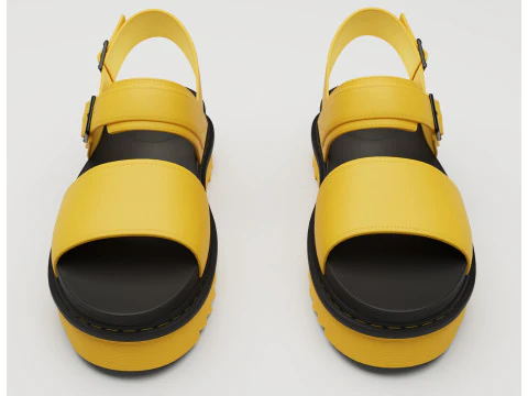 Sandals Dr Martens yellow 3D Model