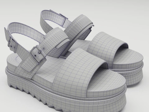 Sandals Dr Martens yellow 3D Model