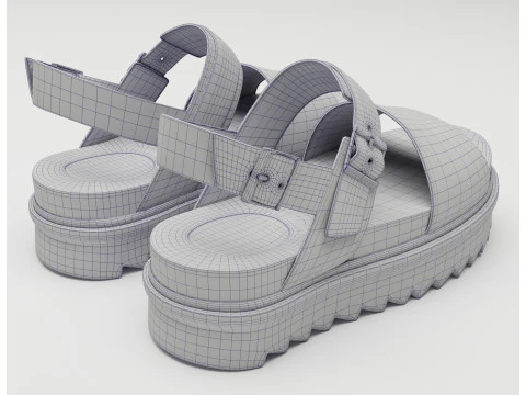 Sandals Dr Martens yellow 3D Model