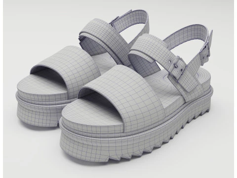 Sandals Dr Martens yellow 3D Model