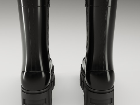 ASOS Design lace up glossy boots on high platform 3D Model