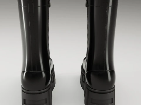 ASOS Design lace up glossy boots on high platform 3D Model