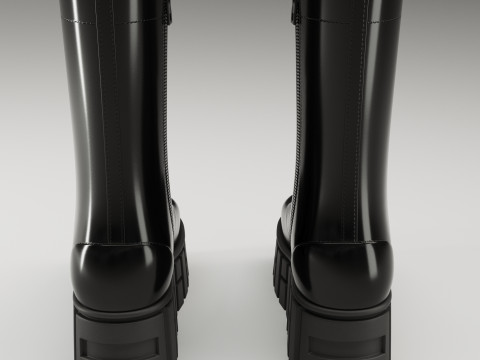 ASOS Design lace up glossy boots on high platform 3D Model