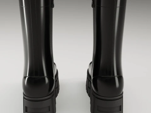 ASOS Design lace up glossy boots on high platform 3D Model
