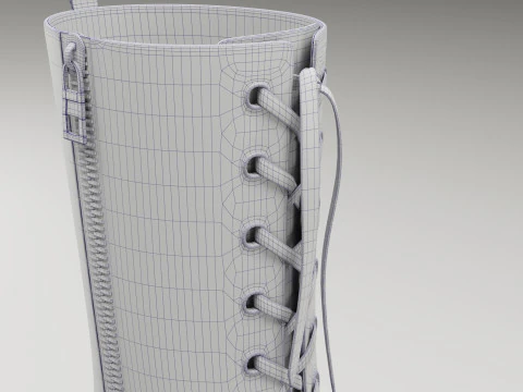 ASOS Design lace up glossy boots on high platform 3D Model