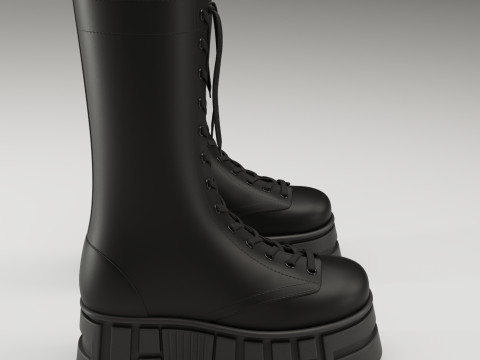 ASOS Design mate battle boots on high platform 3D 모델