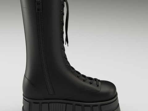 ASOS Design mate battle boots on high platform 3D 모델
