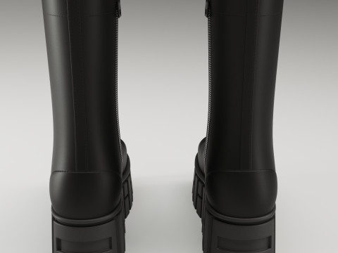 ASOS Design mate battle boots on high platform 3D 모델