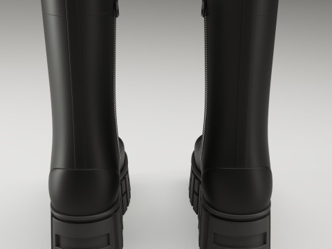 ASOS Design mate battle boots on high platform 3D 모델