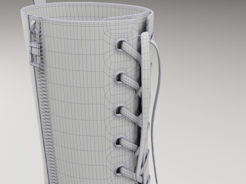 ASOS Design mate battle boots on high platform 3D 모델