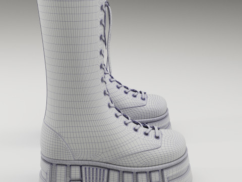 ASOS Design mate battle boots on high platform 3D 모델