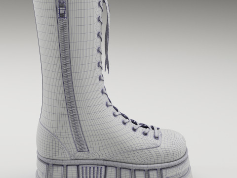 ASOS Design mate battle boots on high platform 3D 모델