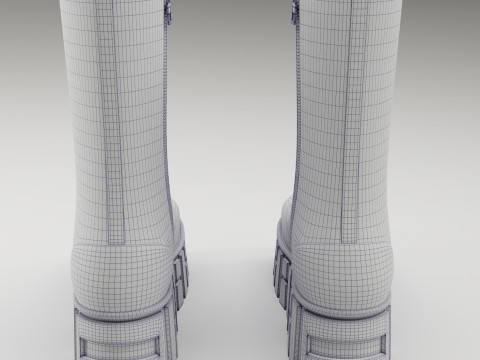 ASOS Design mate battle boots on high platform 3D 모델