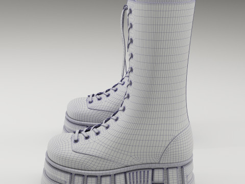 ASOS Design mate battle boots on high platform 3D 모델