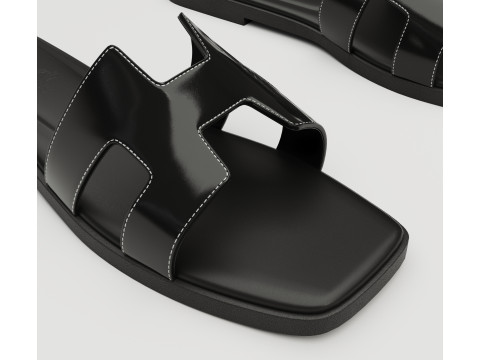 Sandals Hermes Paris black 3D Модель