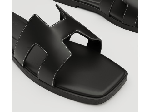 Sandals Hermes Paris black 3D Модель