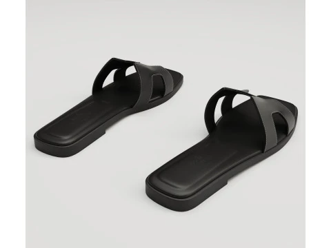Sandals Hermes Paris black 3D Model