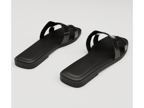 Sandals Hermes Paris black 3D Модель