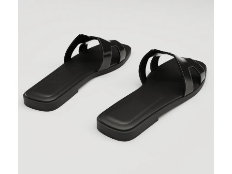 Sandals Hermes Paris black 3D Model