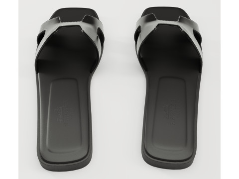 Sandals Hermes Paris black 3D Модель