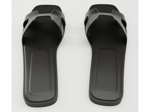 Sandals Hermes Paris black 3D Model