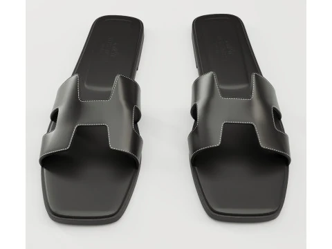 Sandals Hermes Paris black 3D Model