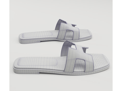 Sandals Hermes Paris black 3D Модель