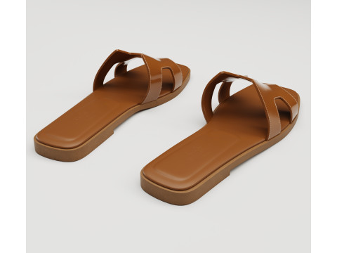 Sandals Hermes Paris brown 3D Модель