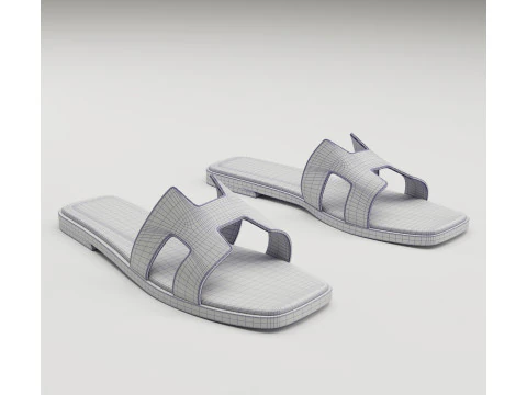 Sandals Hermes Paris brown 3D Model