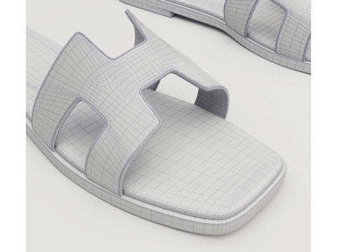 Sandals Hermes Paris brown 3D Модель