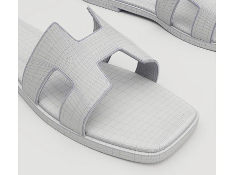 Sandals Hermes Paris brown 3D Model