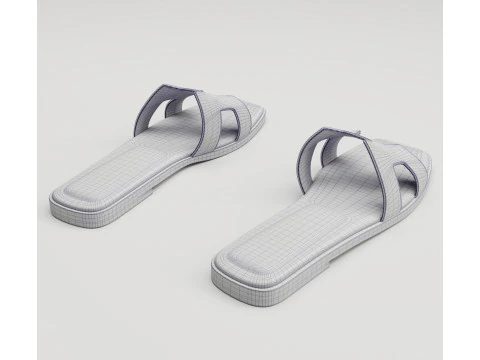 Sandals Hermes Paris brown 3D Model
