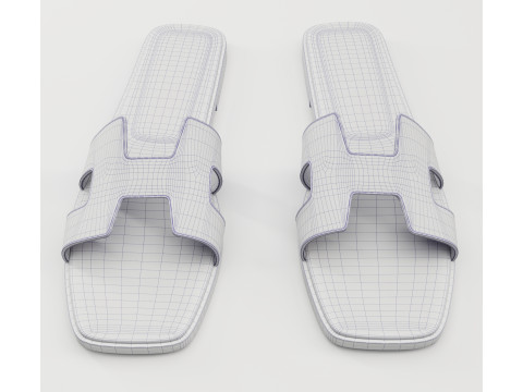 Sandals Hermes Paris brown 3D Модель