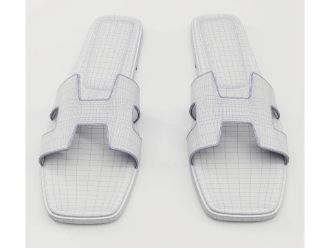 Sandals Hermes Paris brown 3D Model