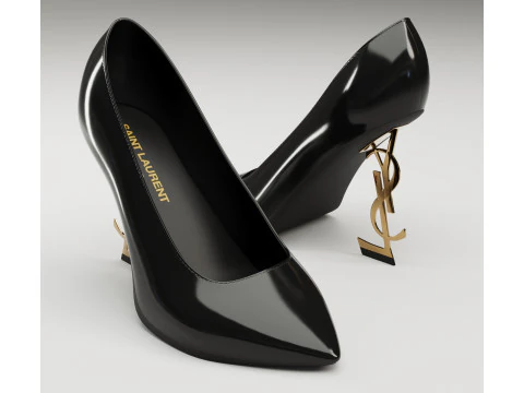 Saint Laurent Parijs opyum lederen hoge hakken 3D Model