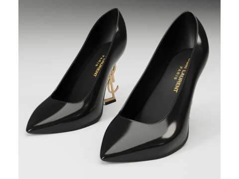 Saint Laurent paris opyum leather high heels 3D 모델