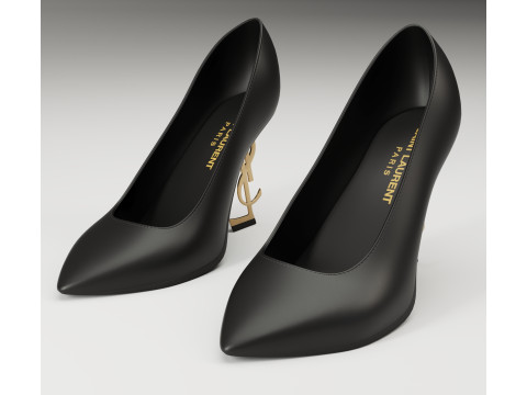 Saint Laurent paris opyum leather high heels 3D 모델