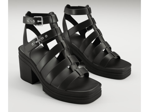Highway chunky mid sandals Asos design 3D Model