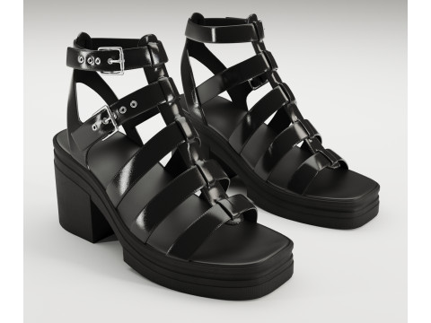 Highway chunky mid sandals Asos design 3D Model