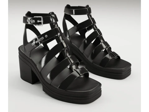 Sandalias medias gruesas Highway Dise&ntilde;o de Asos Modelo 3D