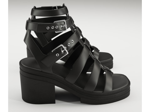 Highway chunky mid sandals Asos design 3D Model