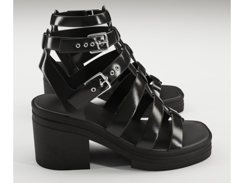 Highway chunky mid sandals Asos design 3D Model